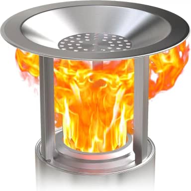 Defletor de calor para mesa de fogão solo, defletor de calor portátil com 3 pernas destacáveis, acessório para lareira Mesa, captura e redireciona o calor, aço inoxidável 304