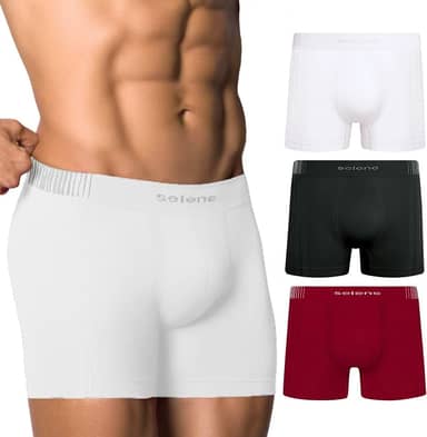 Kit 3 Cueca Boxer Sem Costura Selene Alta Performance Poliamida Cós 40MM Masculino Adulto