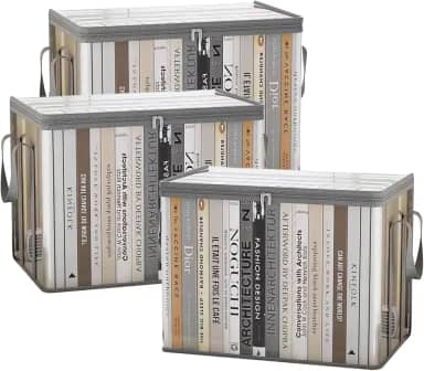 Kit com 3 Caixas Organizadoras com Tampa de Transparente, para Organização de Quarto, Closet, Brinquedos e Roupas