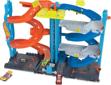 Hot Wheels City Pista de Brinquedo Torre de Corridas com Altura Dupla para crianças a partir de 3 anos