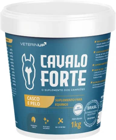 Suplemento Cavalo Forte Casco e Pelo 1kg – Brilho Intenso, Força e Vitalidade – Formulado por Veterinários – Melhora a Qualidade da Pelagem e Fortalece os Cascos – VeterinUp