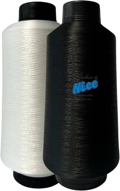 Kit 2 Fio Overloque 300g - Colorido - Costura Em Overloque (1 BRANCO 1 PRETO)