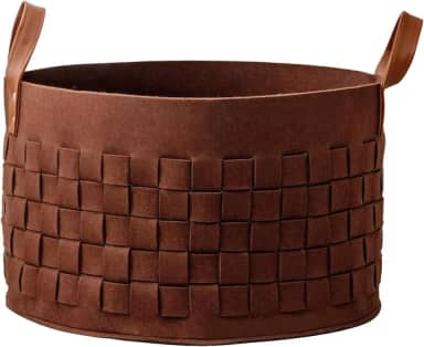 Cesta resistente para lavanderia com alça de couro, 50 x 33 cm, grande cesto de roupa de feltro, cinza