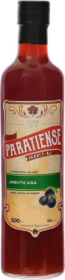 Licor de Jabuticaba Paratiense 500 ml Creme Fino Nacional Tradicional Coquetéis Exóticos Sobremesas Lembrancinha Presente Natal
