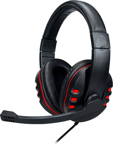 Headset Gamer Multiplataforma USB 2.0 com Controle Multi Função Sem Uso de Software Preto/Vermelho TYSON - HGTN ELG