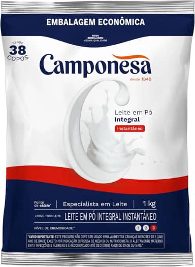 Camponesa - Leite em Pó Integral Instantâneo 1Kg