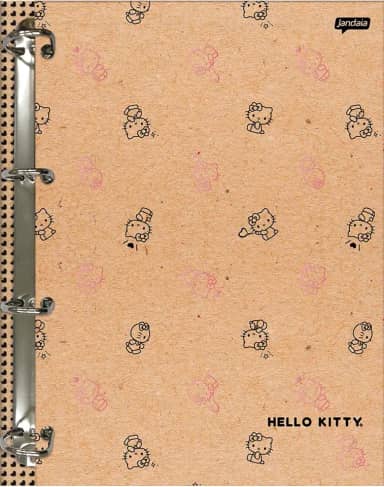 Jandaia - Caderno Argolado Cartonado Colegial Hello Kitty Kraft 160 folhas