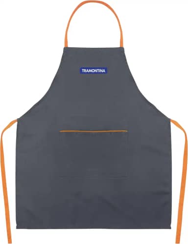 TRAMONTINA AVENTAL PARA JARDINAGEM EM TECIDO CINZA E LARANJA