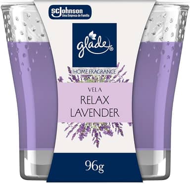 Glade Vela Aromatica, Odorizador de Ambiente, Relax Lavander, 96g e 1 Pavio