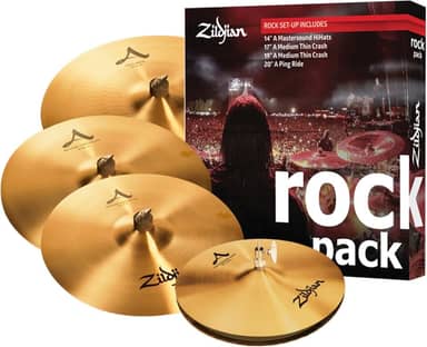 KIT DE PRATOS ROCK 14MSOUNDHH+17MEDTHINCRASH+19MEDTHINCRASH+20PINGRIDE A SERIES A0801R ZILDJIAN