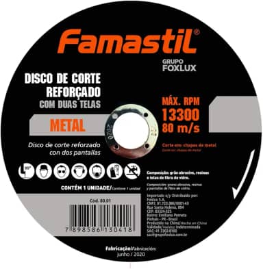 Famastil Disc Cort 115(4,5'') X1,6X22,2Mm Met/Inox