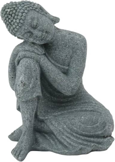 Estátua de Buda, escultura de arenito verde para sala de estar, escritório, decoração de casa de meditação (7135K-05)