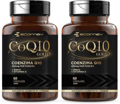 2Un CoQ10 Gold 200Mg De Coenzima Q10 Pura + Vitamina E + Zinco 60 Cáps - Ecomev