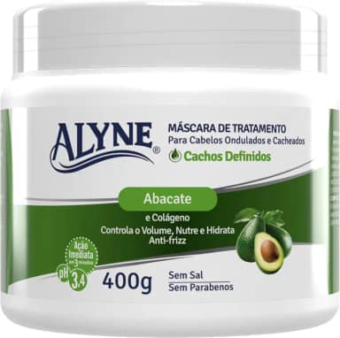Alyne, Máscara de Tratamento, Para Cabelos, Cachos Definidos, 400 g, Verde