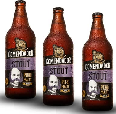 Cerveja Comendador Stout 600ml - 3 unidades