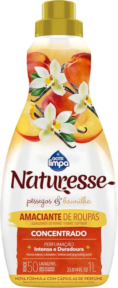 Amaciante Concentrado Naturesse Pêssegos & Baunilha Hipoalergênico - Gota Limpa 1L