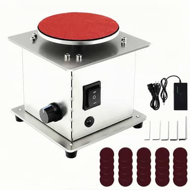 KZU Mini Lixadeira De Bancada 4", Mesa Elétrica 110 V, Disco Lixa 6000 Rpm Com 20 Lixas Para Trabalhar Metal, Alumínio E Madeira, Velocidade Ajustável