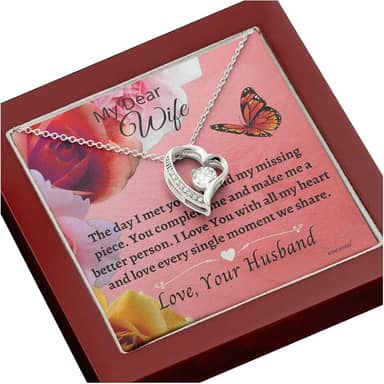 Presentes para esposa, colar To My Soulmate para mulheres, presente de aniversário para esposa, dia dos namorados romântico dia das mães aniversário de casamento joias de Natal para ela