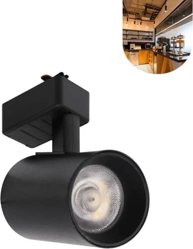 Spot Para Trilho Eletrificado Preto Led 15w Luz Forte (Branco Quente)