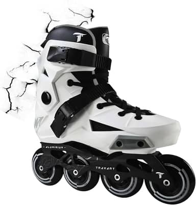 Patins Traxart Revolt Branco Inline Freestyle - 80mm ABEC-9