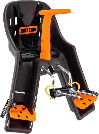 CADEIRINHA DIANTEIRA BABY BIKE GRAFITE COM LARANJA