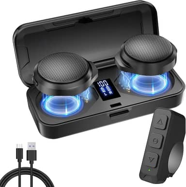 OBEST Fone de ouvido para motocicleta, fones de ouvido para capacete de motocicleta Bluetooth 5.3, kit viva-voz sem fio com carregador e controle remoto, adequado para pilotar, esquiar, escalar, etc.