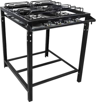 Fogão Semi Industrial 4 Bocas Grande Alta Pressão Preto Roa