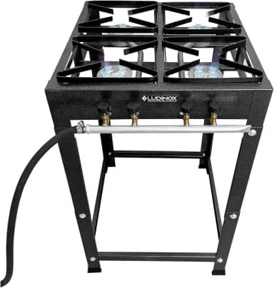 Fogão Semi Industrial 4 Bocas 20x20 Alta Pressao Jr camping