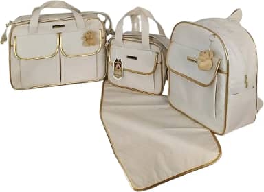 Kit Bolsa Maternidade com Mochila Menino/Menina (Creme)
