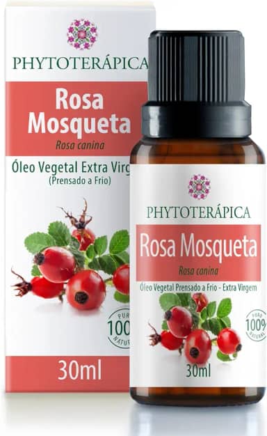 PHYTOTERAPICA- Óleo Vegetal de Rosa Mosqueta - Aromaterapia -Pele e Cabelo -Indicado para atenuar linhas e marcas de expressão, cicatrizes, estrias, queimaduras e assaduras - 100% Puro e Natural -30ml