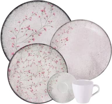 Aparelho de Jantar Tramontina Floralis em Porcelana Decorada 20 Peças