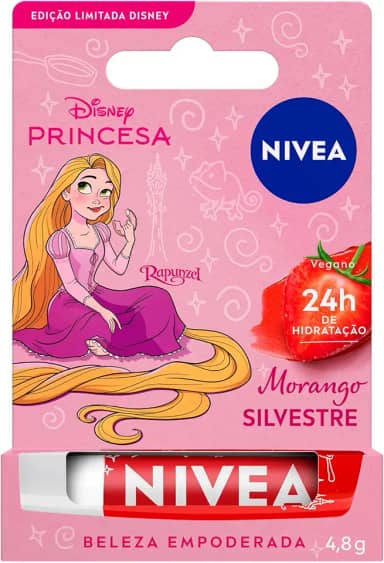 NIVEA Hidratante Labial Morango Silvestre Ed. Limitada Rapunzel Disney® Princesa 4,8g