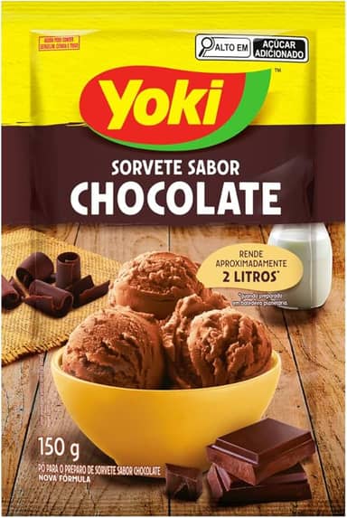 Pó para Sorvete Chocolate Yoki Pacote 150g