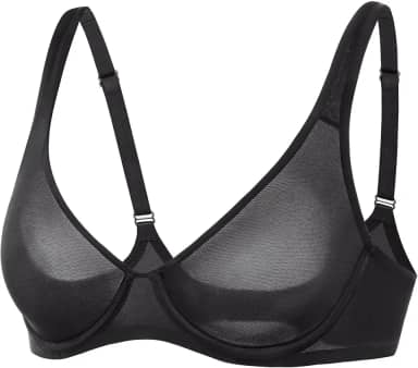 Sutiã Balconette de Malha Feminino Sexy Demi Supportive Confortável Sem Costura Sem Arame