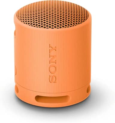 Sony SRS-XB100 Alto-falante portátil sem fio Bluetooth leve e supercompacto, extradurável, IP67, à prova d'água e à prova de poeira, bateria de 16 horas, alça versátil e chamadas sem as mãos, laranja