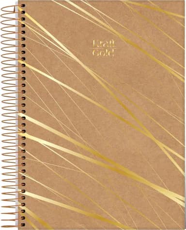 Jandaia - Caderno Espiral Universitário CD 10 Matérias 160 Fls Kraft Gold Linhas Retas FSC