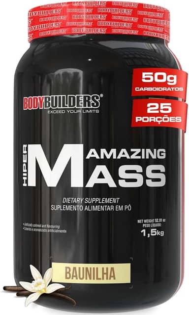 Massa - Hiper Amazing Mass - 1,5 kg – Bodybuilders Sabor Baunilha