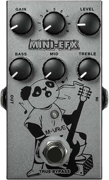 M-VAVE MINI-EFX Pedal de Efeitos Múltiplos para Guitarra Elétrica: 4 Overdrives, 4 Distorções, Boost, EQ de 3 Bandas, True Bypass e Design em Metal Compacto para Músicos