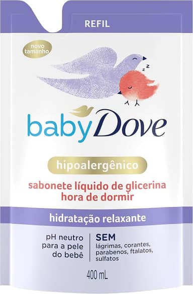 Dove Baby Sabonete Líquido de Glicerina Hidratação Relaxante Hora de Dormir 400ml Refil