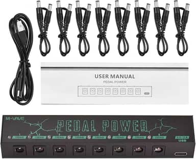 M-VAVE VEDO Pedal Power - Fonte de Alimentação para Pedais 9V com 8 Saídas Isoladas, Proteção Contra Sobrecarga, Entrada Type-C 5V 2A, Ideal para Pedalboard de Guitarra, Baixo e Efeitos Estável