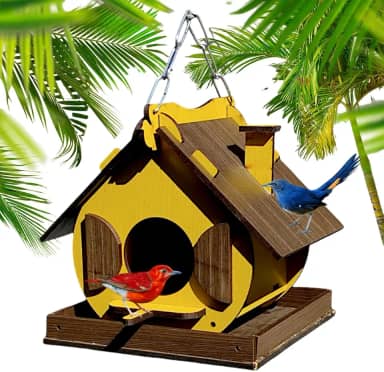 Casinha De Passarinho Passáros Livres Silvestres Ecológico (Amarelo)