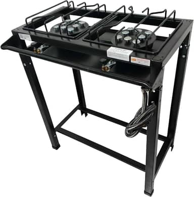 Fogão Industrial 2 Bocas Alta Pressão Preto c/Mang e Reg (Senior)