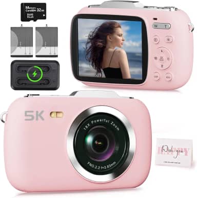 Câmera Digital, Câmeras 5K Para Fotografia, Câmera Portátil Uhd De 80 Mp Para Vlogs, Câmera Compacta Para Viagem Com Zoom De 18X E Cartão Tf De 32 Gb, Câmeras Fotográficas Para Iniciantes E