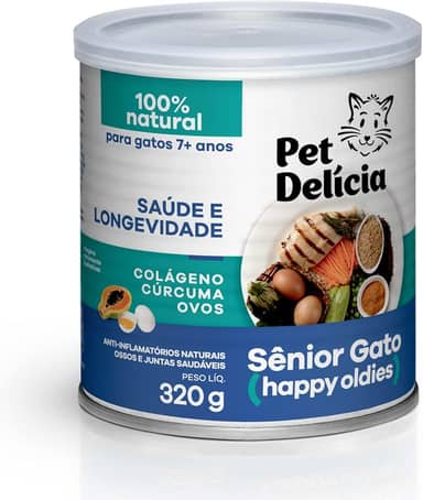 Pet Delícia Sênior Gato 320g, Alimentação Natural para Longevidade e Vitalidade