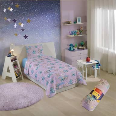 Edredom Cobertor Coberta Solteiro Lilo Stitch Quentinho Dupla Face Antialergico 1,40m x 2,10m
