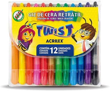 Giz de Cera Retrátil Twist 12 Cores Acrilex