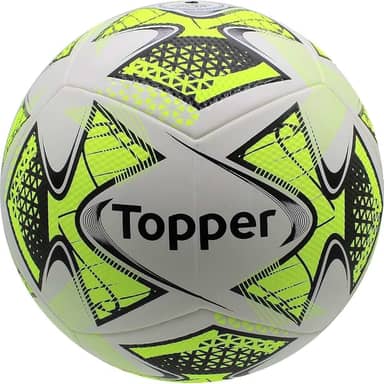 Bola de Futebol Society Topper 22 Oficial, Tamanho Nº 5, Costurada à Mão, Uso em Campo Sintético, Treino e Jogo, Adulto e Infantil