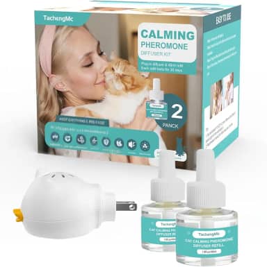 Difusor calmante para gatos, difusor calmante de feromônios para gatos, difusor calmante premium para gatos, alívio da ansiedade com 1 difusor + 2 refis de 48 ml