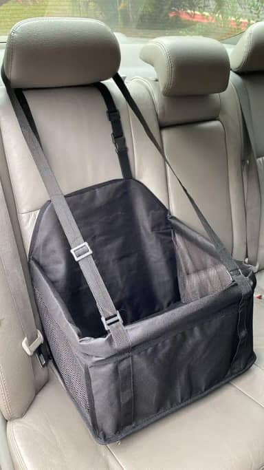 Cadeira TOTAL PRETA de Transporte PET de Luxo Segurança Pet Carro Cachorro e Gatos.