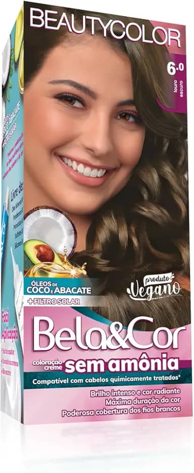 Coloração Bela&Cor Sem Amônia - 6.0 Louro Escuro